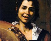 胡塞佩 德 里贝拉 : Girl with a Tambourine (Allegory of Hearing)